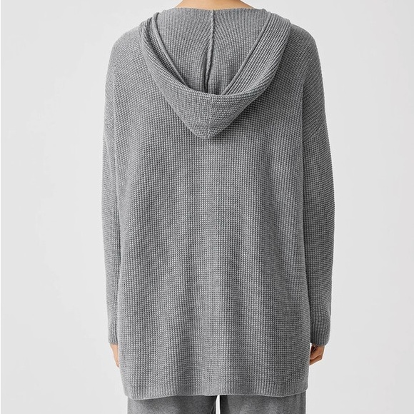 NWT Eileen Fisher Grey Hooded Cardigan - Picture 3 of 7